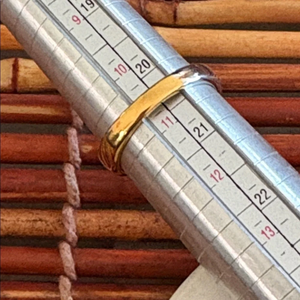 Men's Silver & Gold Tone Band Ring Size 10.5